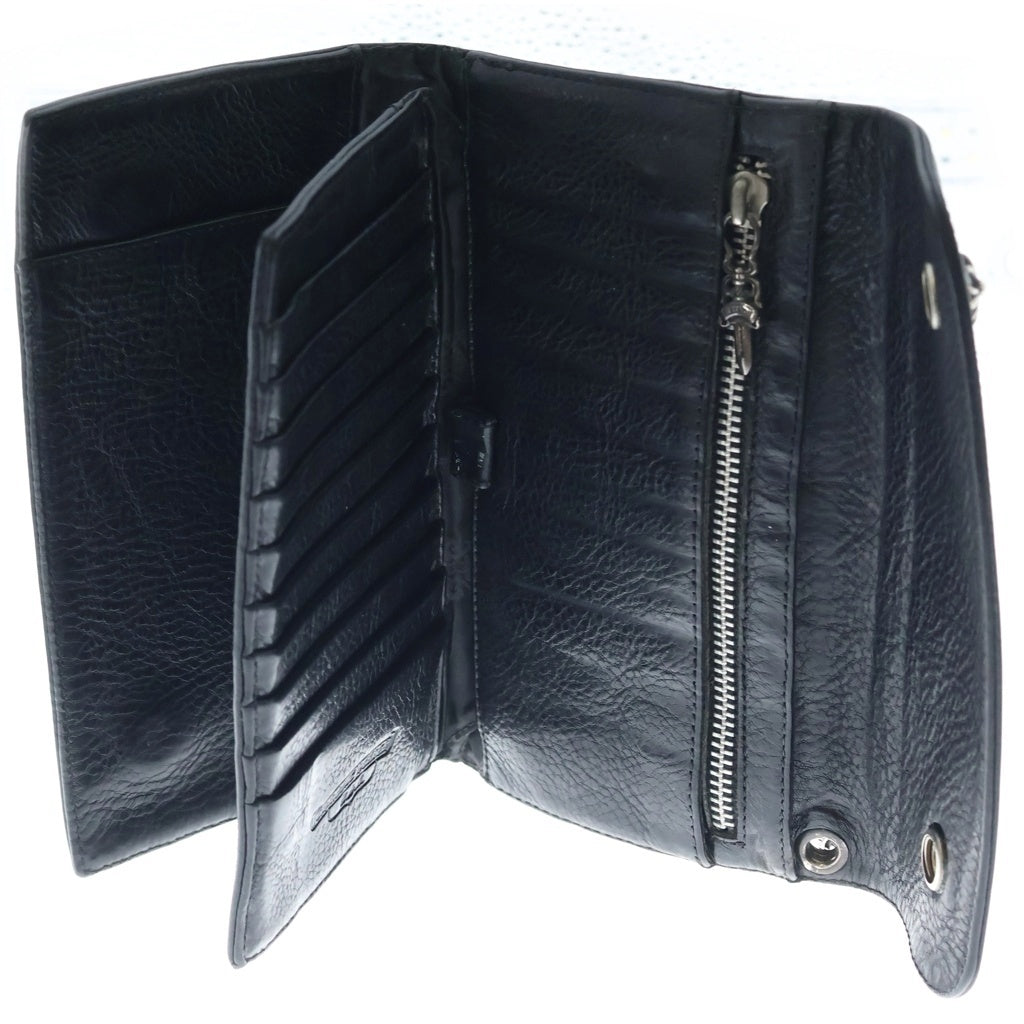 CHROME HEARTS(クロムハーツ) WAVE ウェーブ レザーウォレット 財布 ブラックBCA375