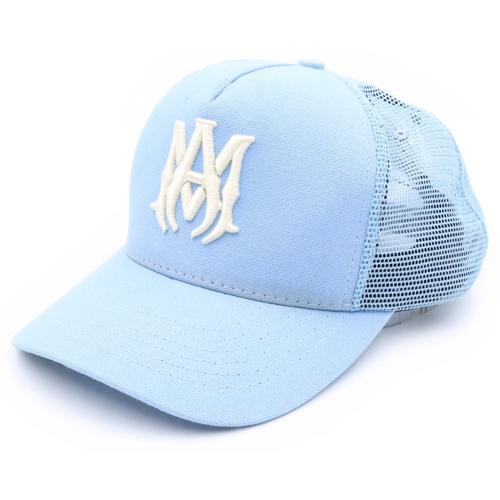 AMIRI(アミリ) 23SS MA TRUCKER ロゴ刺繍メッシュキャップ ライトブルー SRSSS23MAH002SMRCMS0