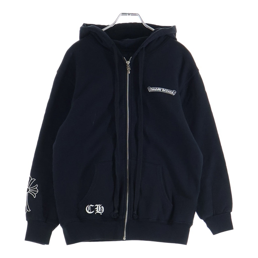 CHROME HEARTS(クロムハーツ) Cemetery Cross SWTSHRT HD ZIP セメタリークロスプリント ジップアップパーカー ブラック