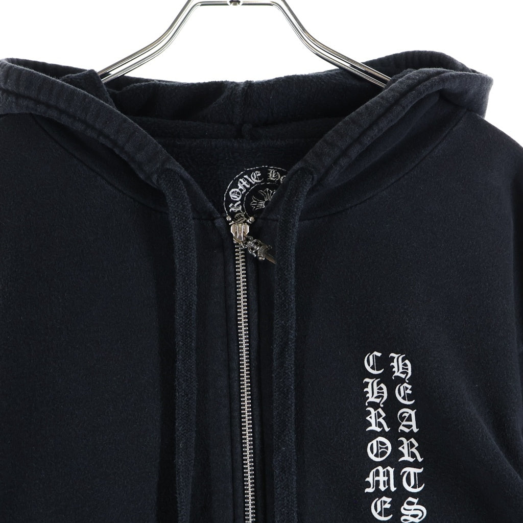 CHROME HEARTS(クロムハーツ) Cemetery Cross SWTSHRT HD ZIP セメタリークロス スクロールラベルプリント ジップアップパーカー ブラック