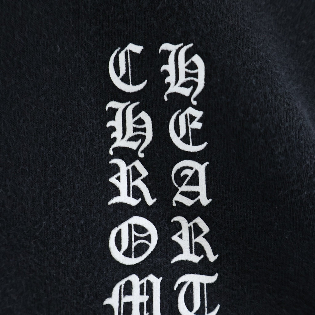 CHROME HEARTS(クロムハーツ) Cemetery Cross SWTSHRT HD ZIP セメタリークロス スクロールラベルプリント ジップアップパーカー ブラック