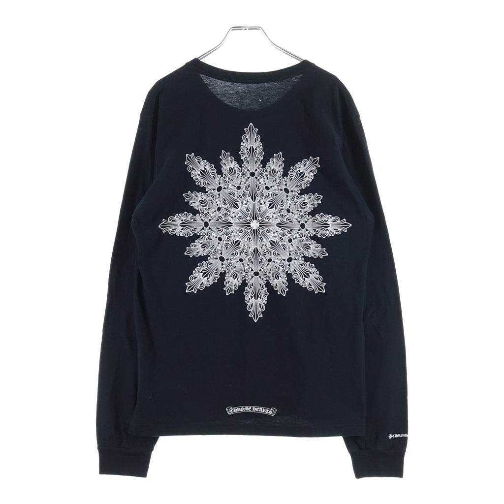 CHROME HEARTS(クロムハーツ) FLOLAL CROSS SNOW FLAKE L/S Tee フローラルクロス スノーフレーク 長袖Tシャツ ブラック