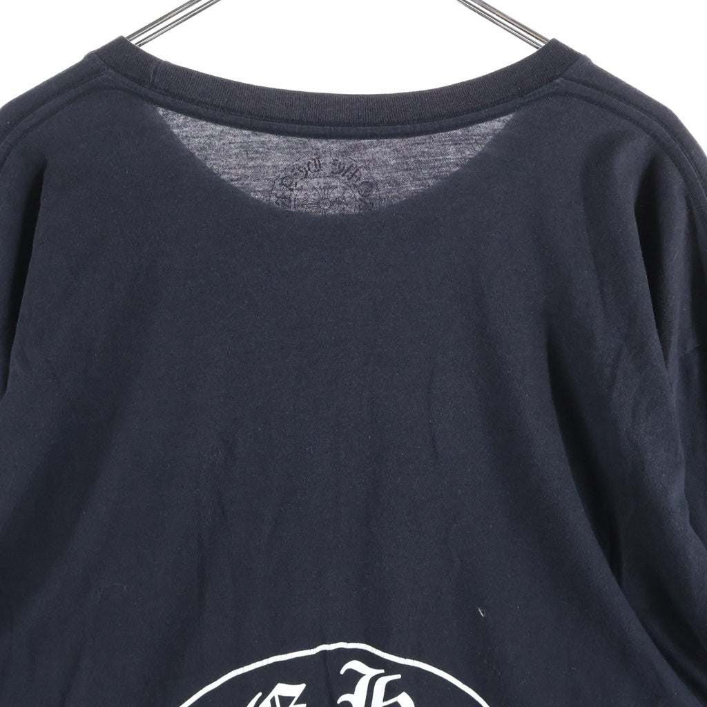 CHROME HEARTS(クロムハーツ) FLOLAL CROSS HORSESHOE L/S Tee フローラルクロス バックホースシュープリント 長袖Tシャツ ブラック