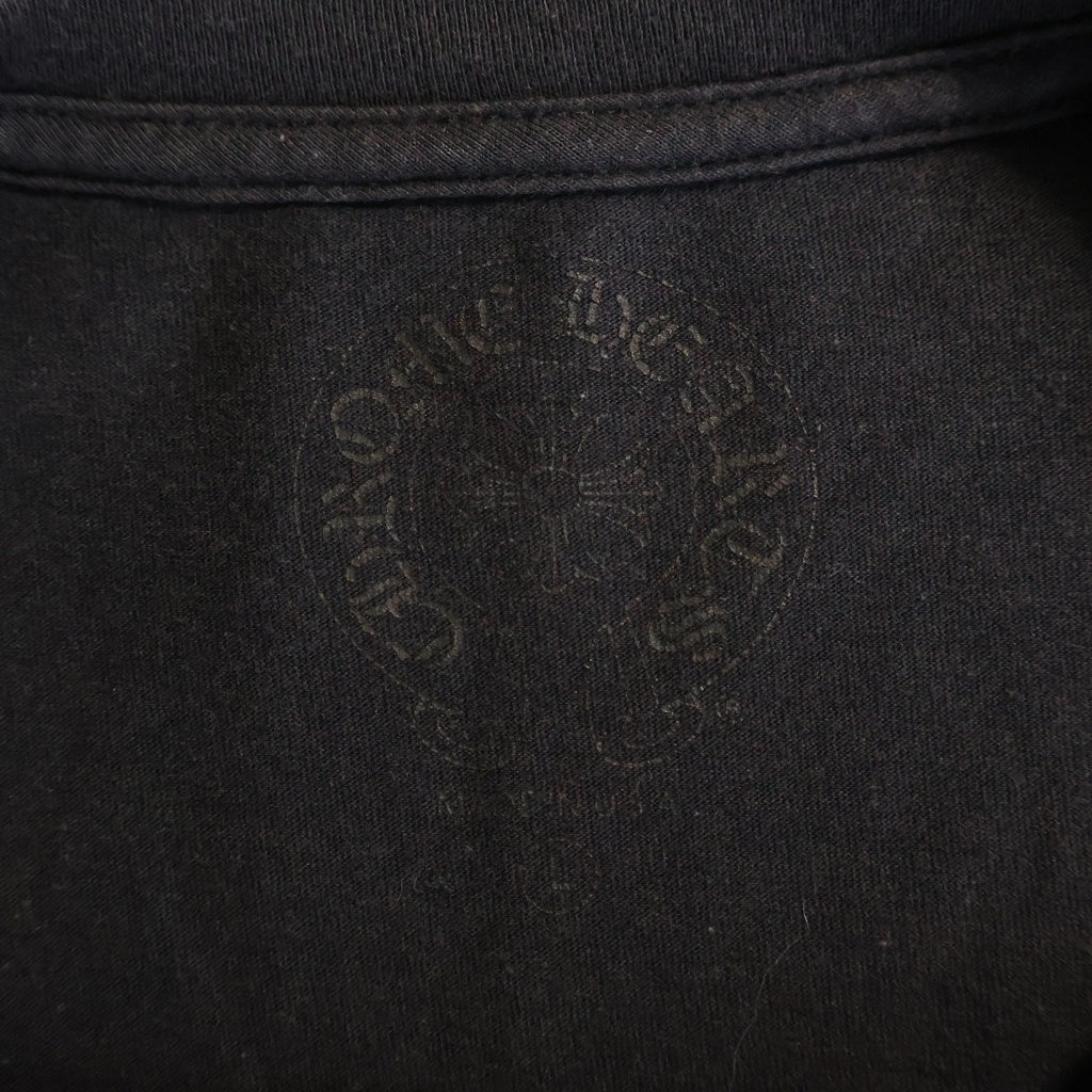 CHROME HEARTS(クロムハーツ) FLOLAL CROSS HORSESHOE L/S Tee フローラルクロス バックホースシュープリント 長袖Tシャツ ブラック