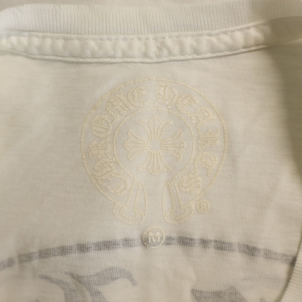 CHROME HEARTS(クロムハーツ) TRIPLE CROSS L/S Tee バックトリプルクロスプリント 長袖Tシャツカットソー ホワイト