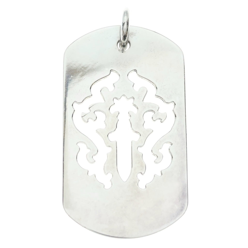 CHROME HEARTS(クロムハーツ) D TAG LRG DAGGER ヴァインダガーカットアウトドッグタグ ラージ ペンダントトップ シルバー BCA240
