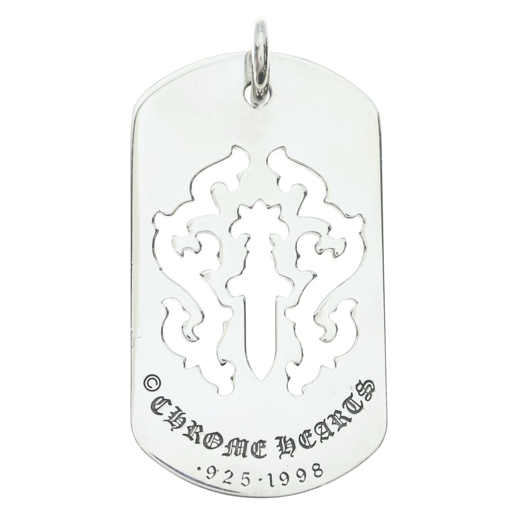 CHROME HEARTS(クロムハーツ) D TAG LRG DAGGER ヴァインダガーカットアウトドッグタグ ラージ ペンダントトップ シルバー BCA240