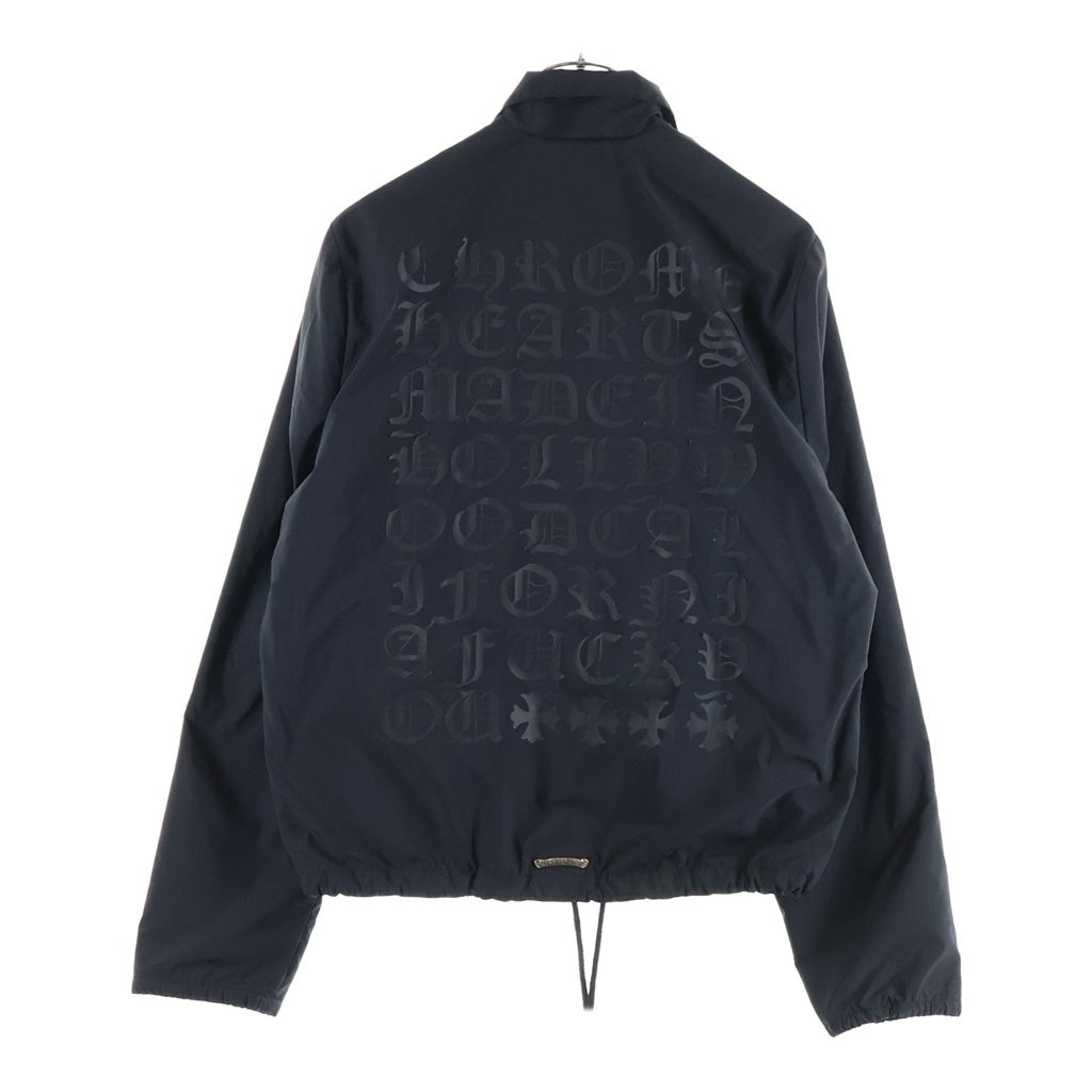 CHROME HEARTS(クロムハーツ) RIGGINS FBRC レタリングプリント クロスボールボタン ナイロンコーチジャケット ブラック