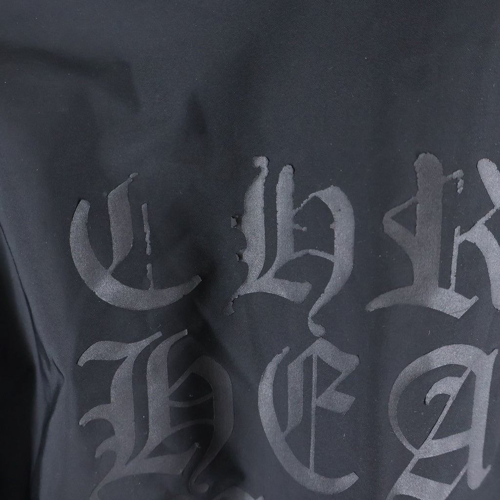 CHROME HEARTS(クロムハーツ) RIGGINS FBRC レタリングプリント クロスボールボタン ナイロンコーチジャケット ブラック