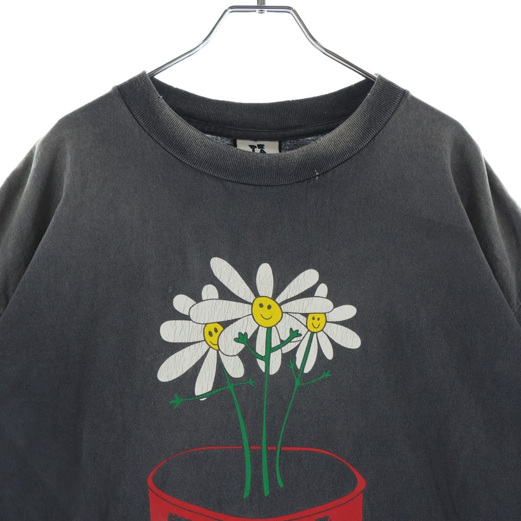 SAINT MICHAEL(セントマイケル) 25AW ×DE SS TEE DE LA SOUL デラソウル ヴィンテージ加工 プリント 半袖Tシャツ SM-HR1-0000-C18 ブラック