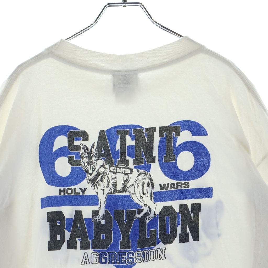 SAINT MICHAEL(セントマイケル) 25AW ×Babylon SAINT BABYLON Tee バビロン プリントTシャツ SM-HR1-0000-C48 ホワイト