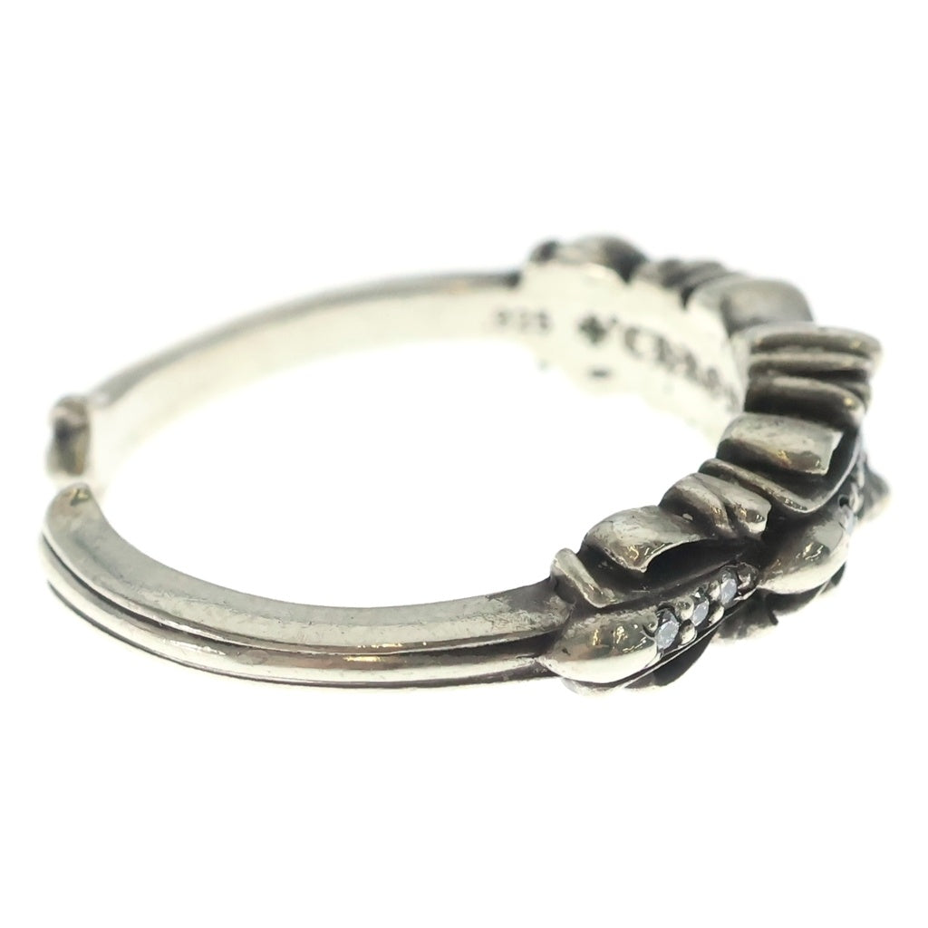 CHROME HEARTS(クロムハーツ) BABY CLSC P/DIA ベイビークラシックダブルフローラルクロスリング PAVEダイヤ シルバー