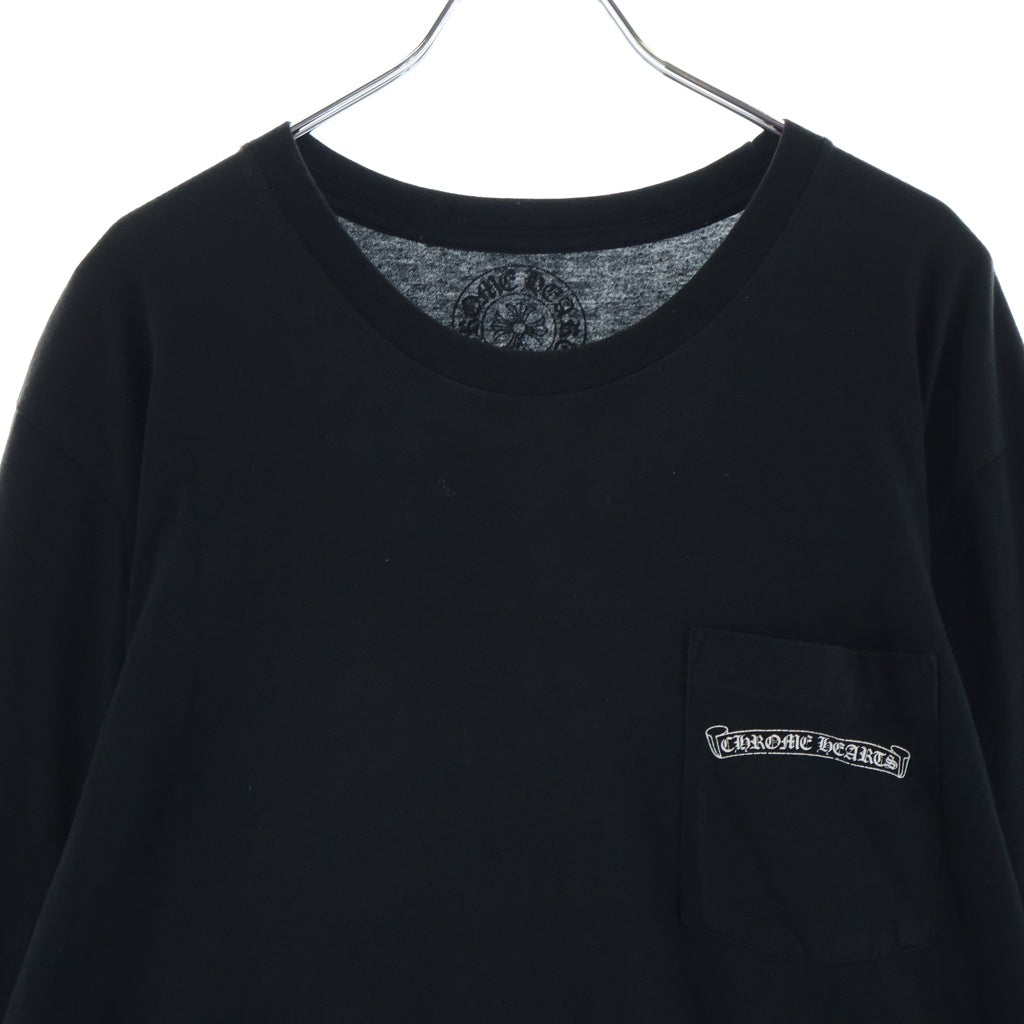 CHROME HEARTS(クロムハーツ) DBL FLRL EYE CHART L/S TEE ダブルフローラル アイチャートプリント長袖Tシャツ ブラック