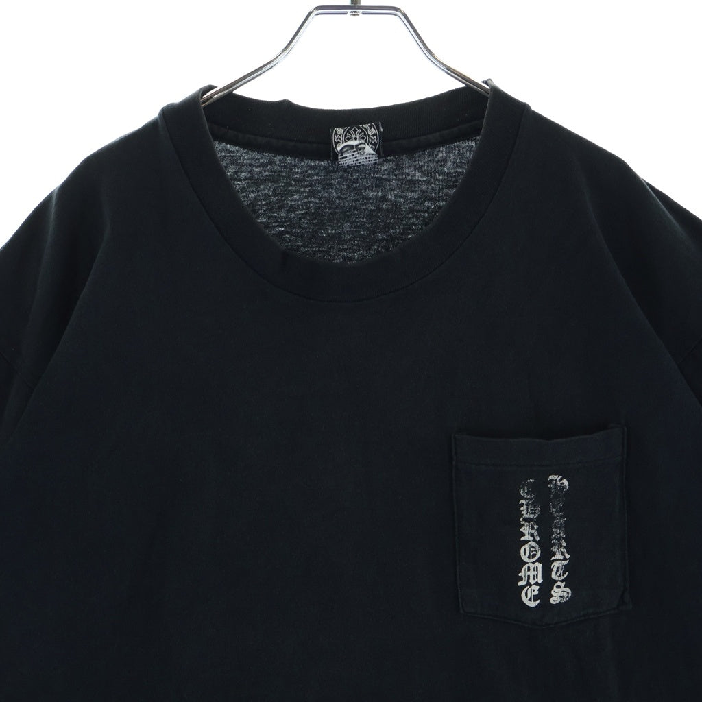CHROME HEARTS(クロムハーツ) OLD スクロールラベル ロゴポケット半袖Tシャツカットソー ブラック