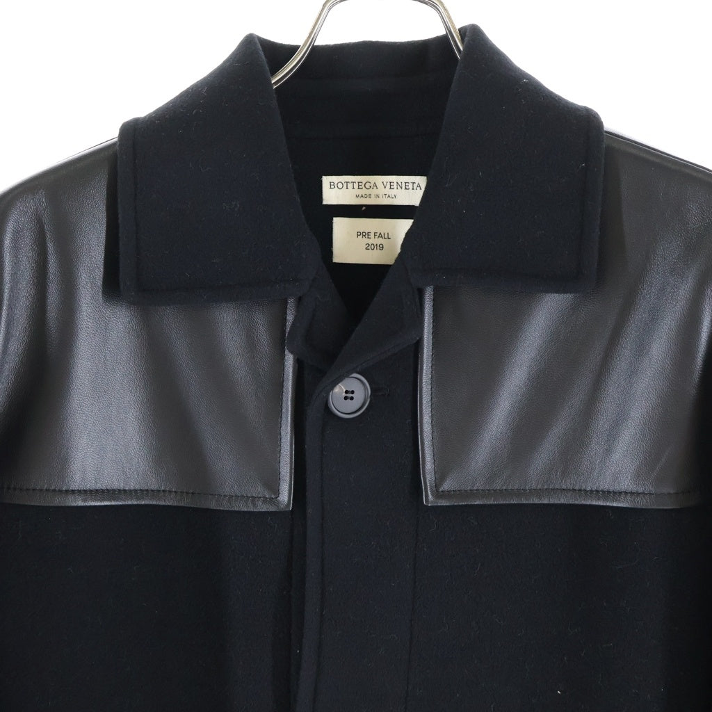 BOTTEGA VENETA(ボッテガヴェネタ) 19AW レザー切替ウールジャケット EPBV-19-1454 ブラック