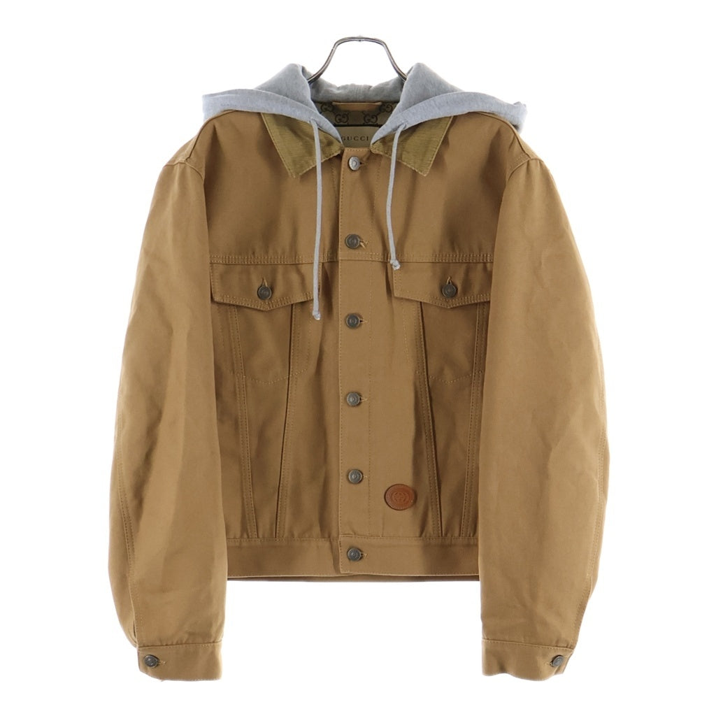 GUCCI(グッチ) Denim Jacket With Contrast Hood フード付きデニムジャケット 713883 XDCDC ブラウン