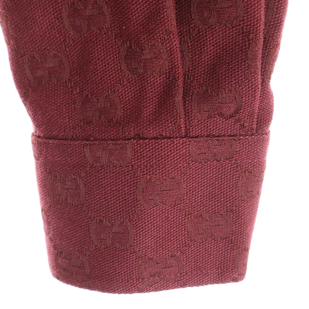 GUCCI(グッチ) GGキャンバス コットン長袖シャツ 総柄ロゴ 794906 ZAF4S レッド