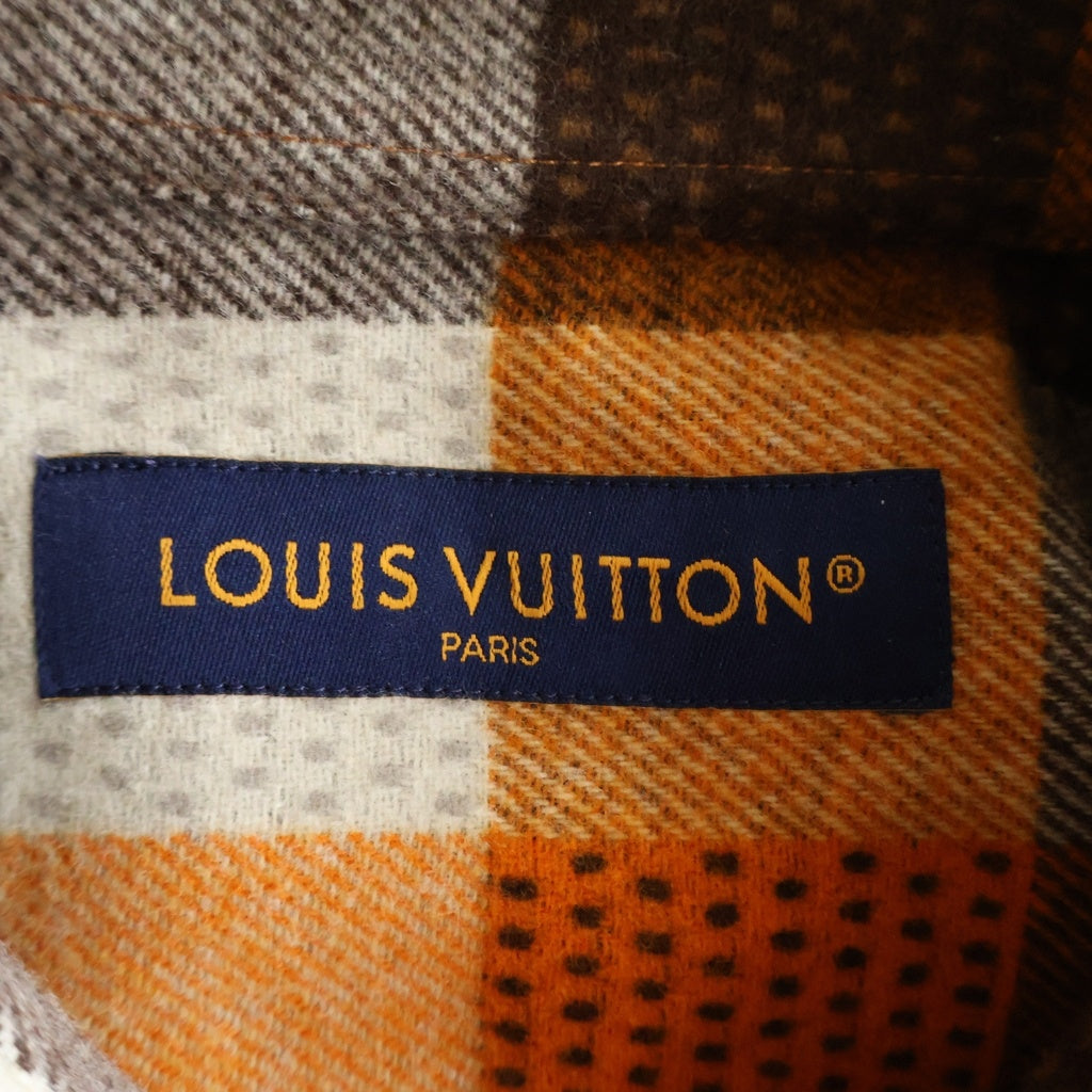 LOUIS VUITTON(ルイヴィトン) 24AW ロングスリーブフランネル 長袖シャツ RM242M MJS HRS63W ブラウン/オレンジ