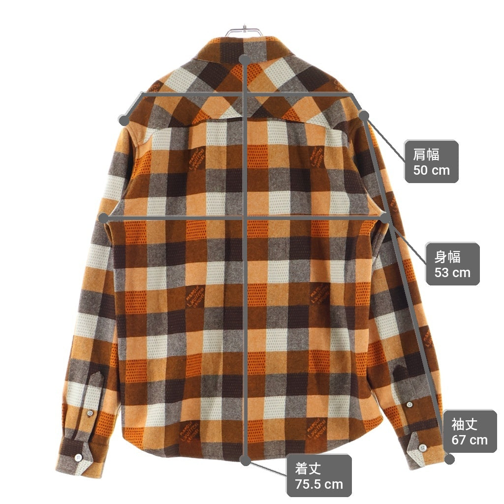 LOUIS VUITTON(ルイヴィトン) 24AW ロングスリーブフランネル 長袖シャツ RM242M MJS HRS63W ブラウン/オレンジ