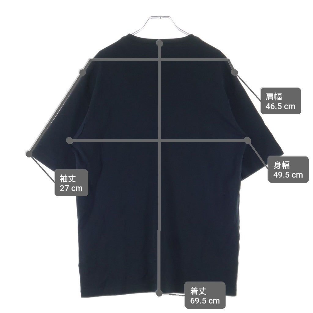 PRADA(プラダ) 23SS トライアングルロゴプレート クルーネック 半袖Tシャツカットソー UJN861 ブラック