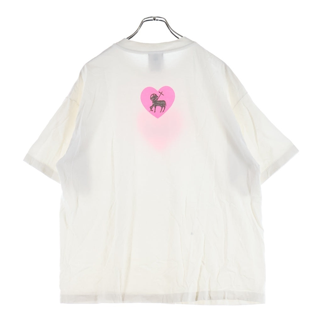SAINT MICHAEL(セントマイケル) 25SS Heart Saint Print Tee 半袖Tシャツカットソー SM-HR1-0000-019 ホワイト