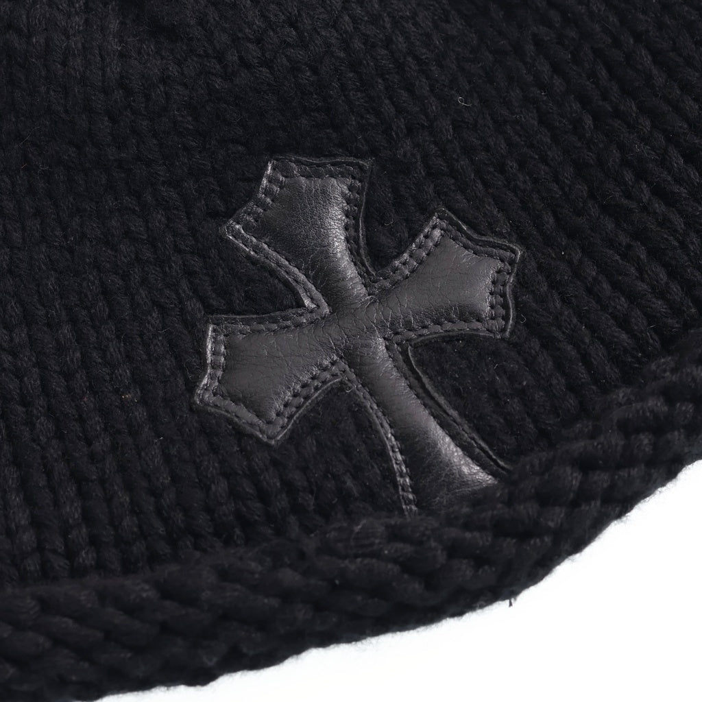 CHROME HEARTS(クロムハーツ) OLD BEANIE CASH CROSS PATCH オールド クロスパッチ付き カシミヤビーニー ニット帽子 ブラック