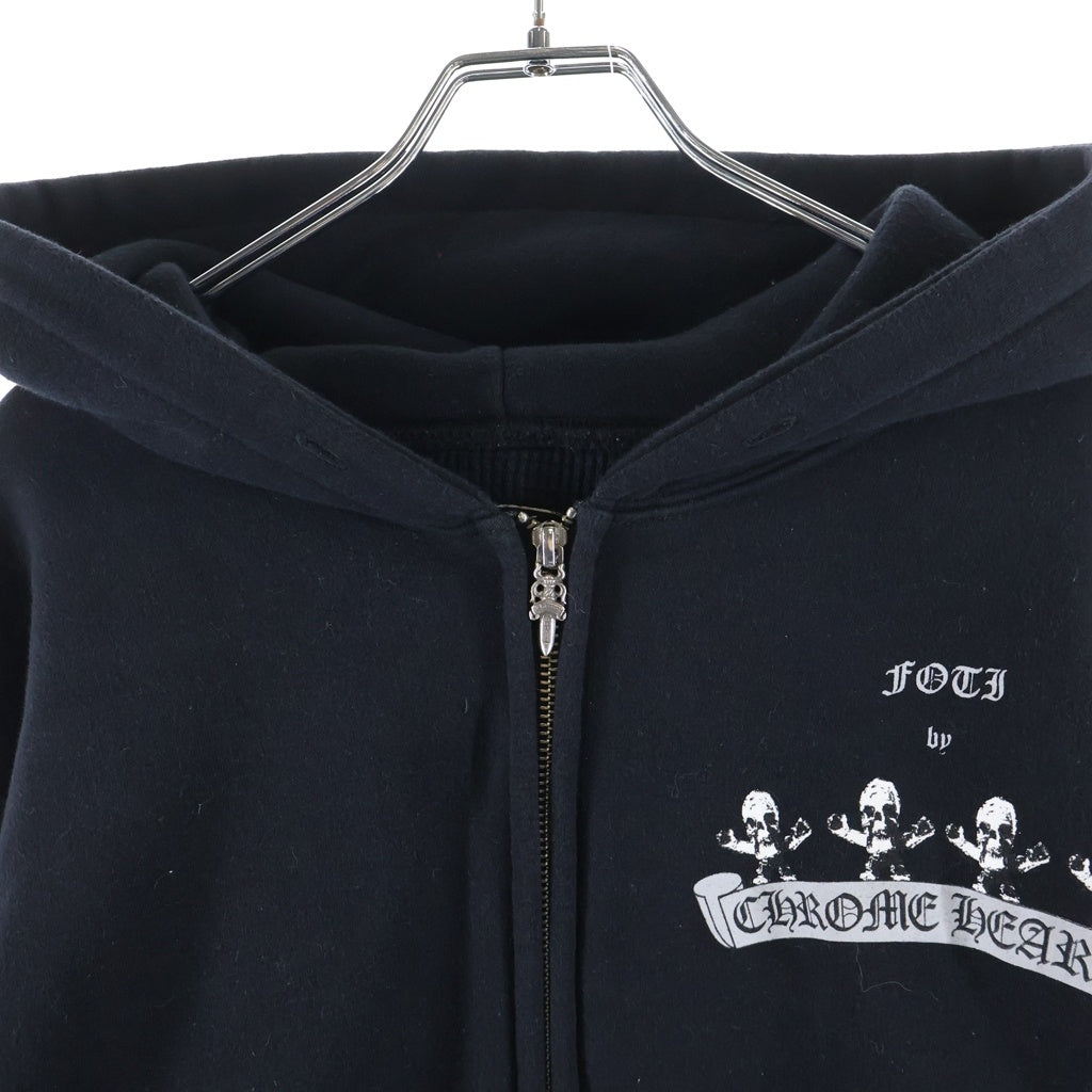 CHROME HEARTS(クロムハーツ) Foti Zip-Up Hoodie フォティ 裏地サーマルジップアップフーディー スウェットパーカー ブラック