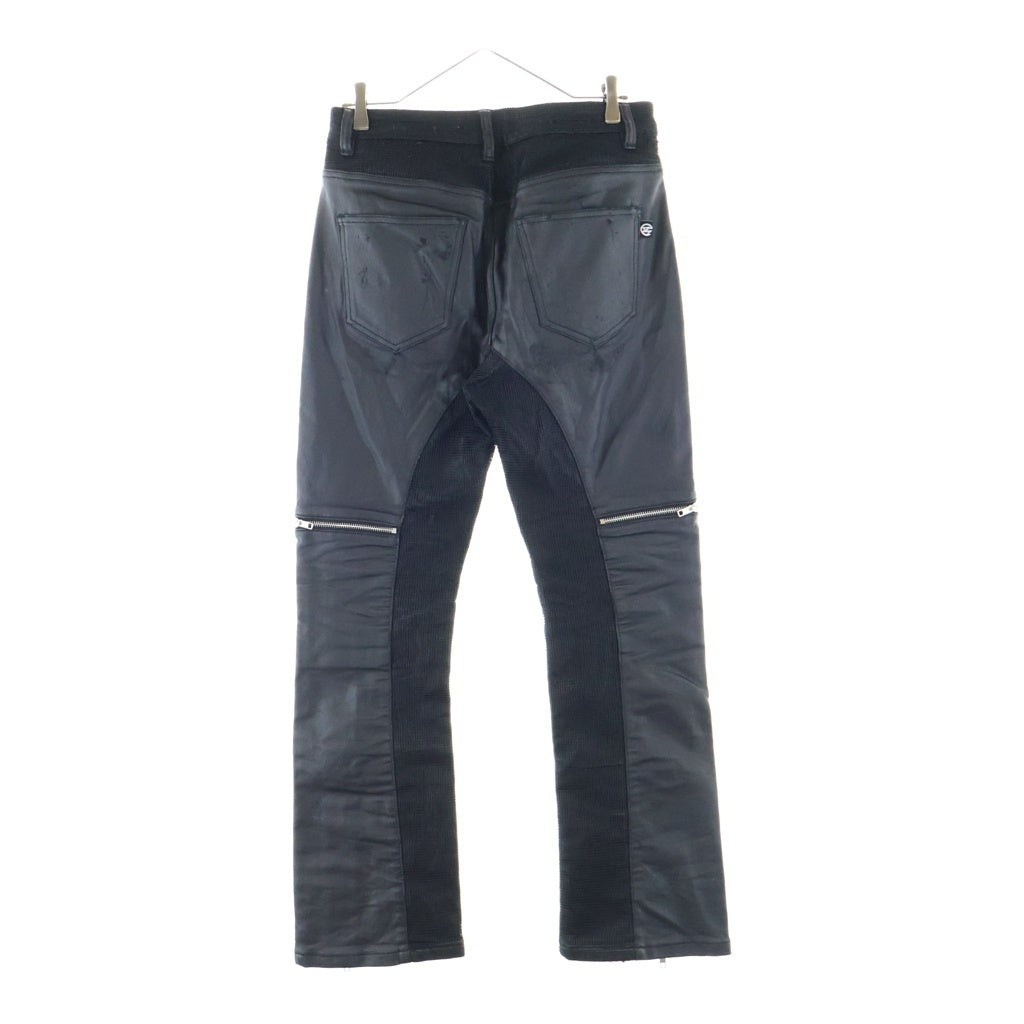 NO BRAND(ノーブランド) LOIN ARMIS Cross Zip Layer Coating Pants クロスジップレイヤーコーティングパンツ ブラック