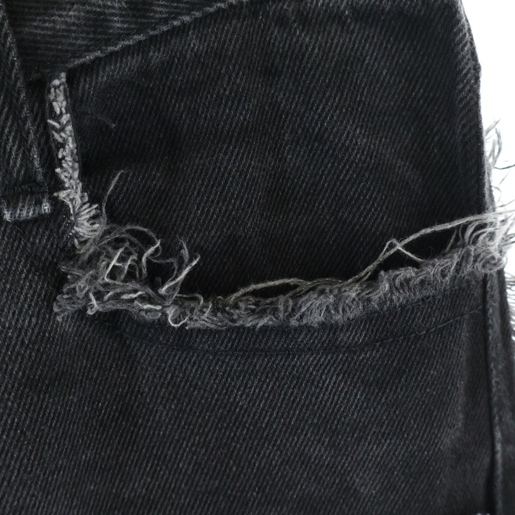 PARADOXE PARIS(パラドークス パリ) AREA51 BLACK DENIM フリンジブラックデニムパンツ ブラック