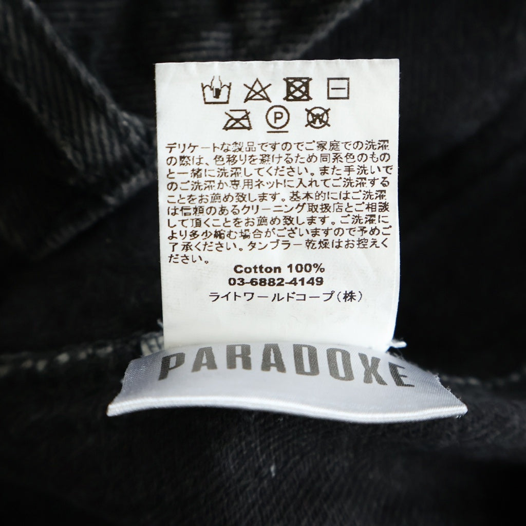 PARADOXE PARIS(パラドークス パリ) AREA51 BLACK DENIM フリンジブラックデニムパンツ ブラック