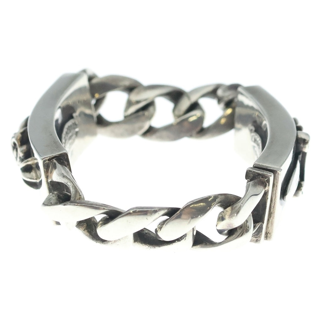 CHROME HEARTS(クロムハーツ) OLD ID DBL FLRL DGGR オールド ダブルIDフローラルハートダガーブレスレット シルバー