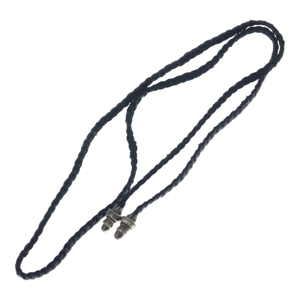 CHROME HEARTS(クロムハーツ) LEATHER BRAID SCROLL ネックレス レザーブレイドネックレス ブラック/シルバー BCA377