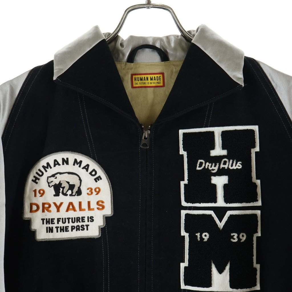 HUMAN MADE(ヒューマンメイド) Satin Varsity Jacket サテン バーシティジャケット HM30JK012 ブラック/グレー