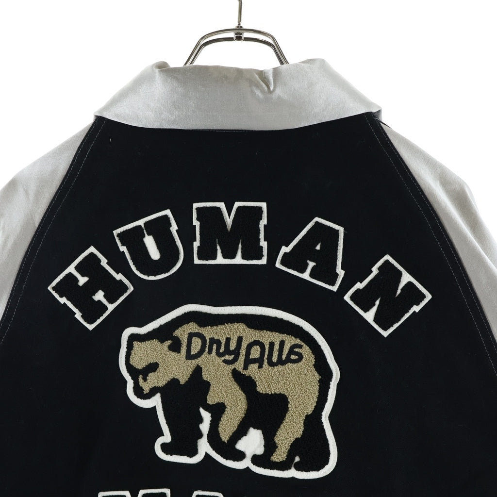 HUMAN MADE(ヒューマンメイド) Satin Varsity Jacket サテン バーシティジャケット HM30JK012 ブラック/グレー