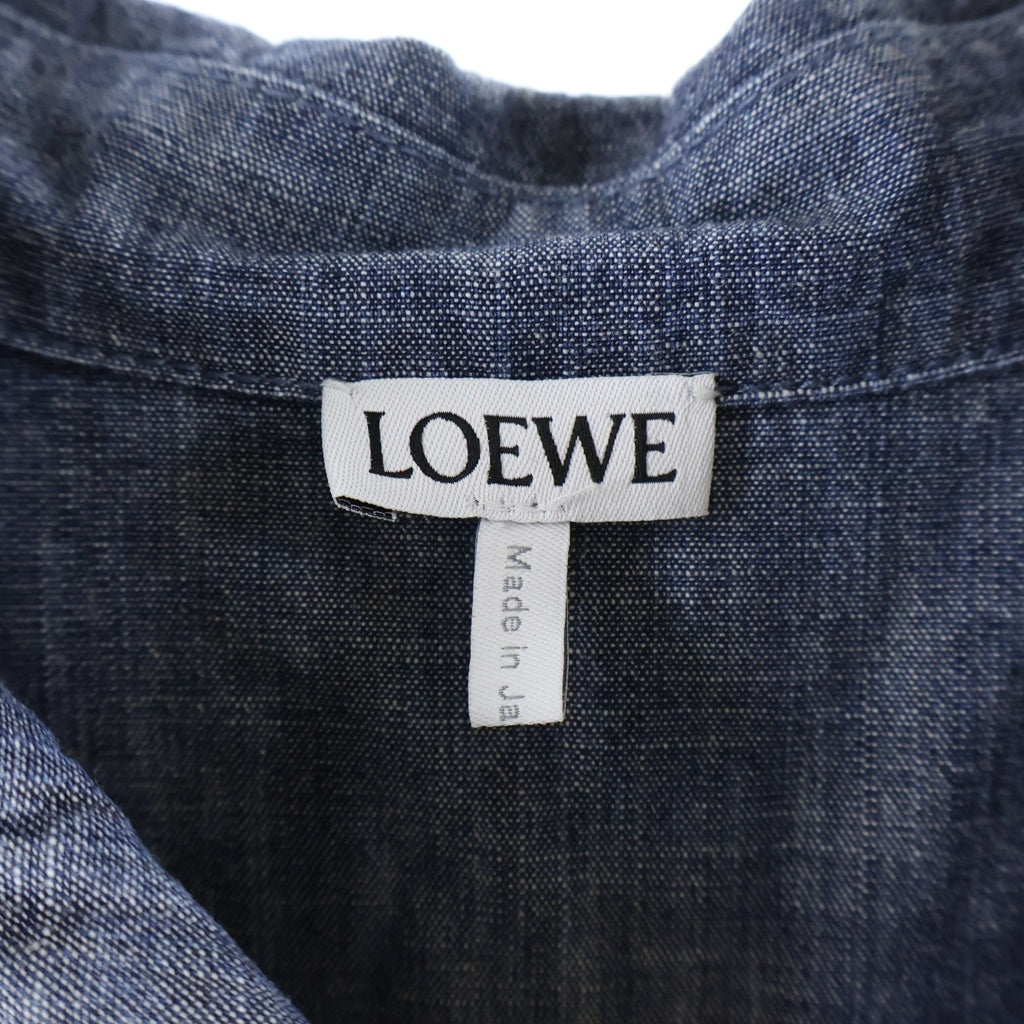 LOEWE(ロエベ) 26SS Short Sleeved Denim Shirt フロントロゴ刺繍半袖シャツ インディゴ H526Y1DM21