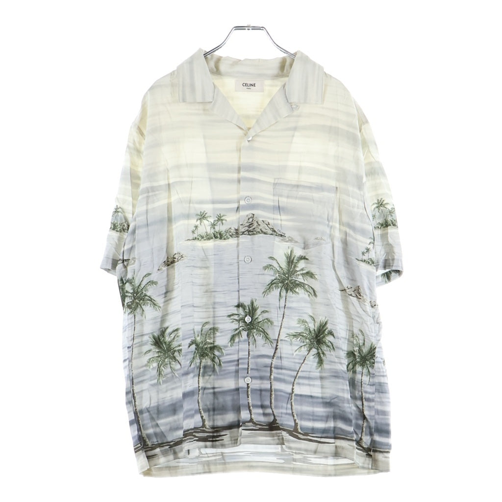 CELINE(セリーヌ) 24SS Hawaiian Shirt In Rayon ルーズフィットハワイアンシャツ 半袖シャツ ホワイト 2C946158Y