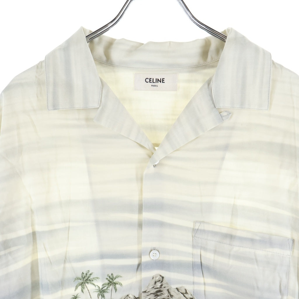 CELINE(セリーヌ) 24SS Hawaiian Shirt In Rayon ルーズフィットハワイアンシャツ 半袖シャツ ホワイト 2C946158Y