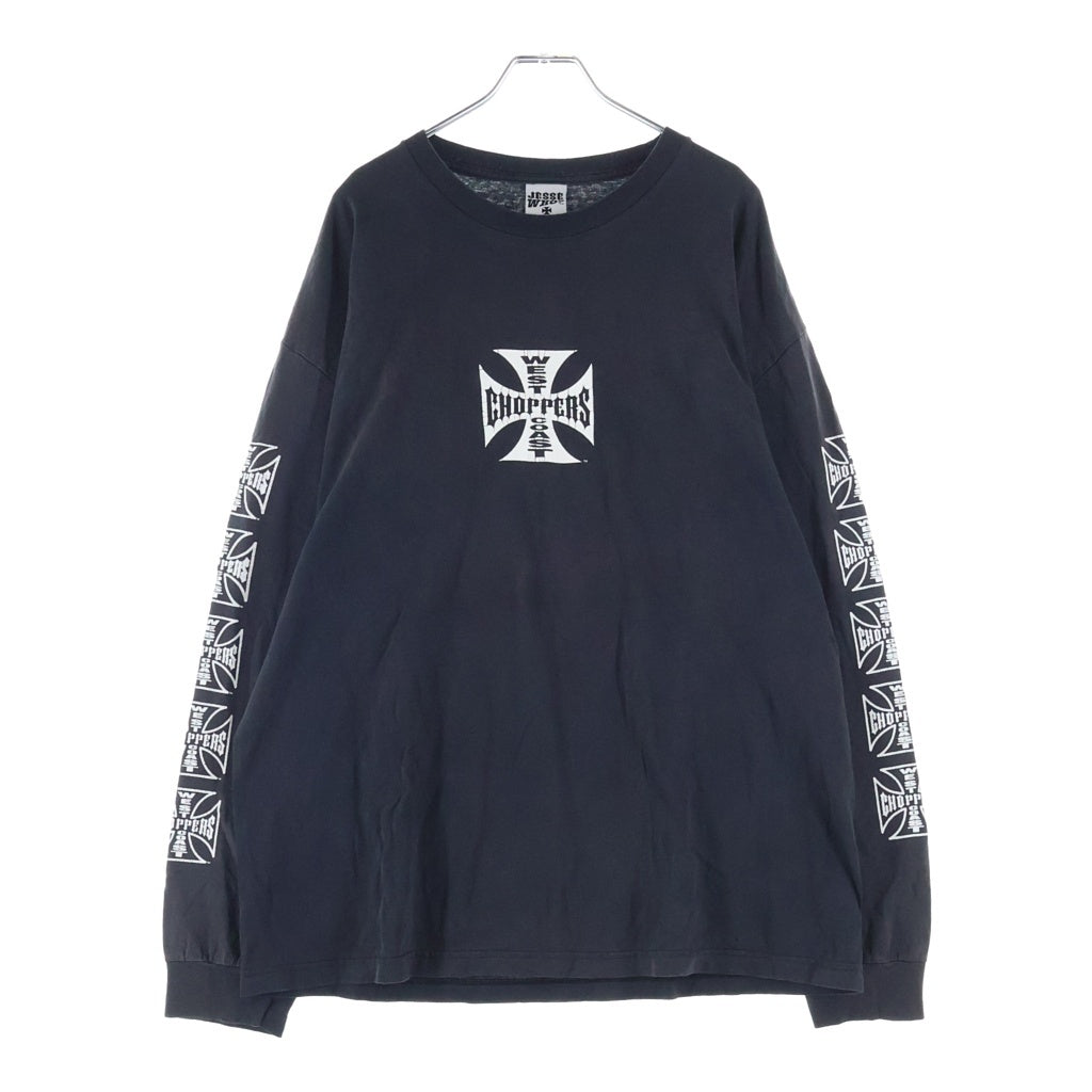VINTAGE(ヴィンテージ) 90-00s West Coast Choppers JESSE WHO? L/S Tee ウエストコーストチョッパーズ アイアンクロス 長袖Tシャツ カットソー ブラック