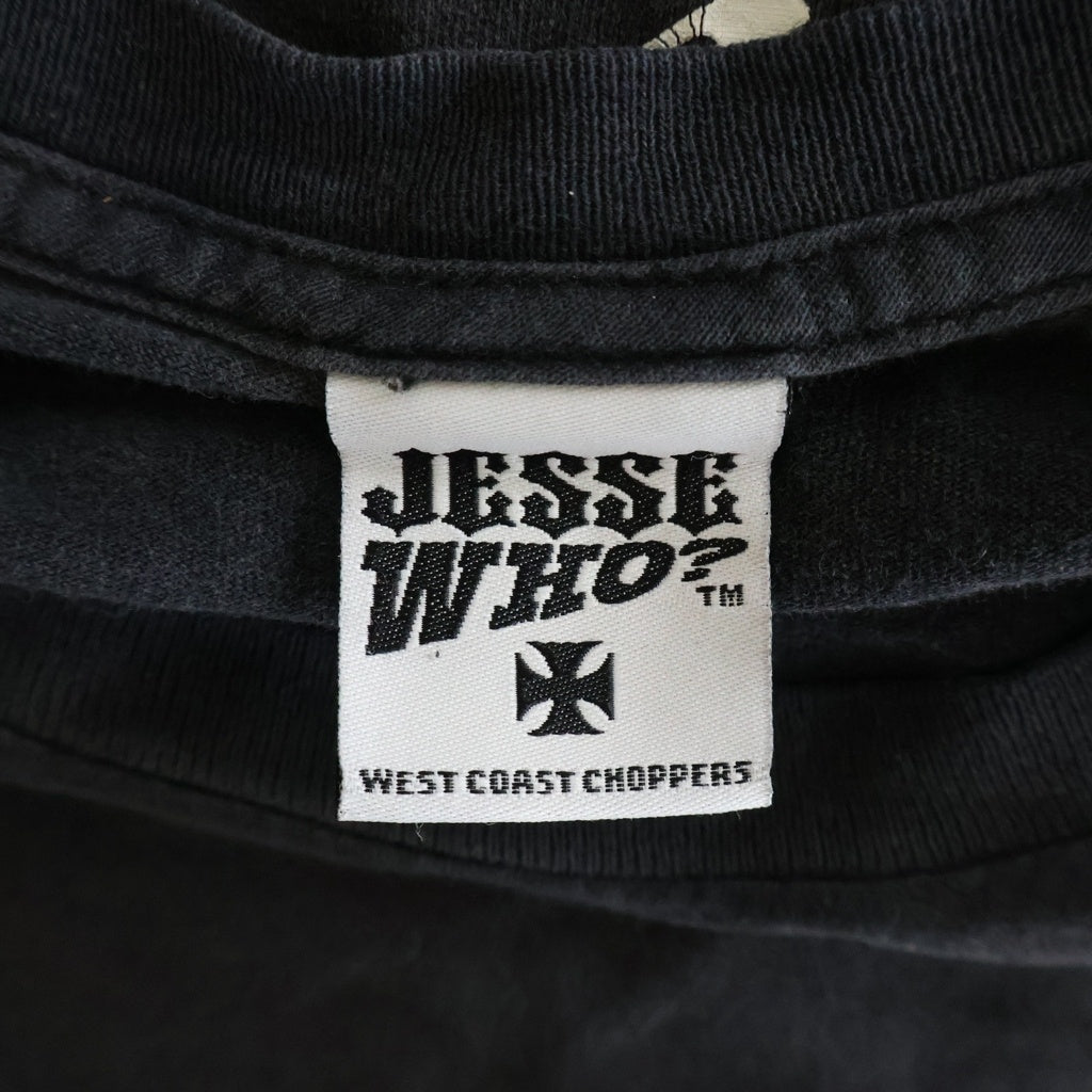 VINTAGE(ヴィンテージ) 90-00s West Coast Choppers JESSE WHO? L/S Tee ウエストコーストチョッパーズ アイアンクロス 長袖Tシャツ カットソー ブラック