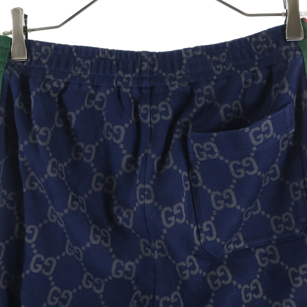 GUCCI(グッチ) 22AW GGコットンジャージージョギングパンツ シェリーライン 695976 ネイビー