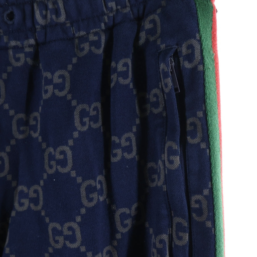 GUCCI(グッチ) 22AW GGコットンジャージージョギングパンツ シェリーライン 695976 ネイビー
