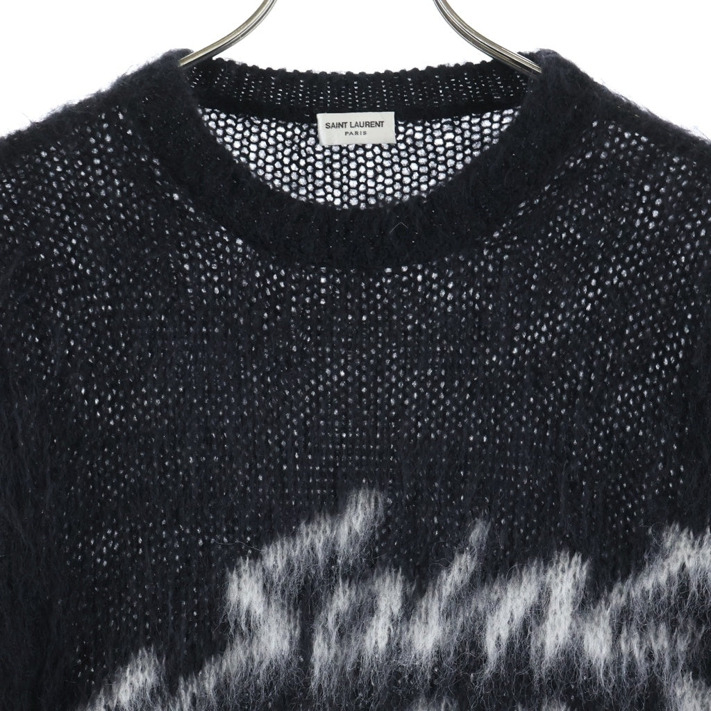 SAINT LAURENT PARIS(サンローランパリ) ロゴ モヘアニットセーター 712176 Y75SQ ブラック