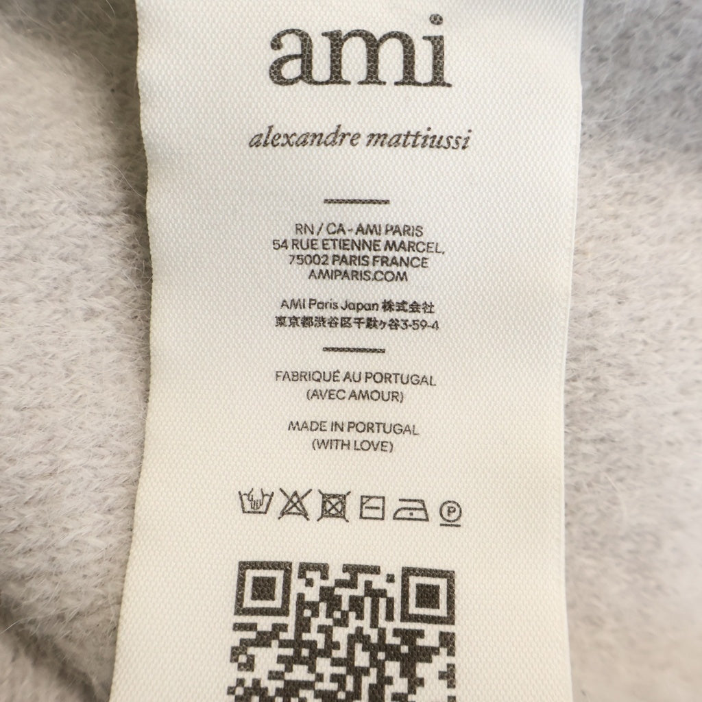 AMI Alexandre Mattiussi(アミアレクサンドルマテュッシ) ハートロゴ アルパカ混クルーネックセーター UKS025.KN0032 ベージュ