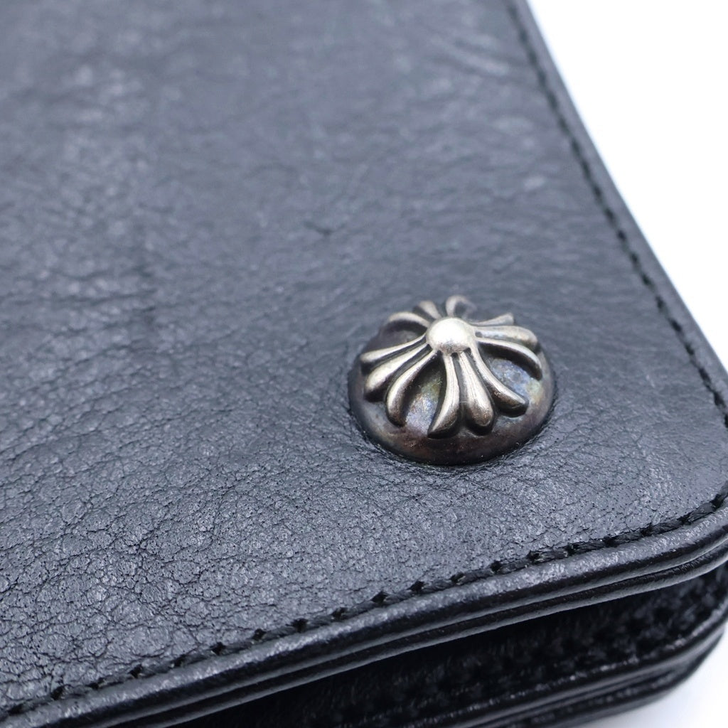 CHROME HEARTS(クロムハーツ) 2ZIP 2ジップ クロスボールボタンレザーウォレット 財布 ブラック BCA363