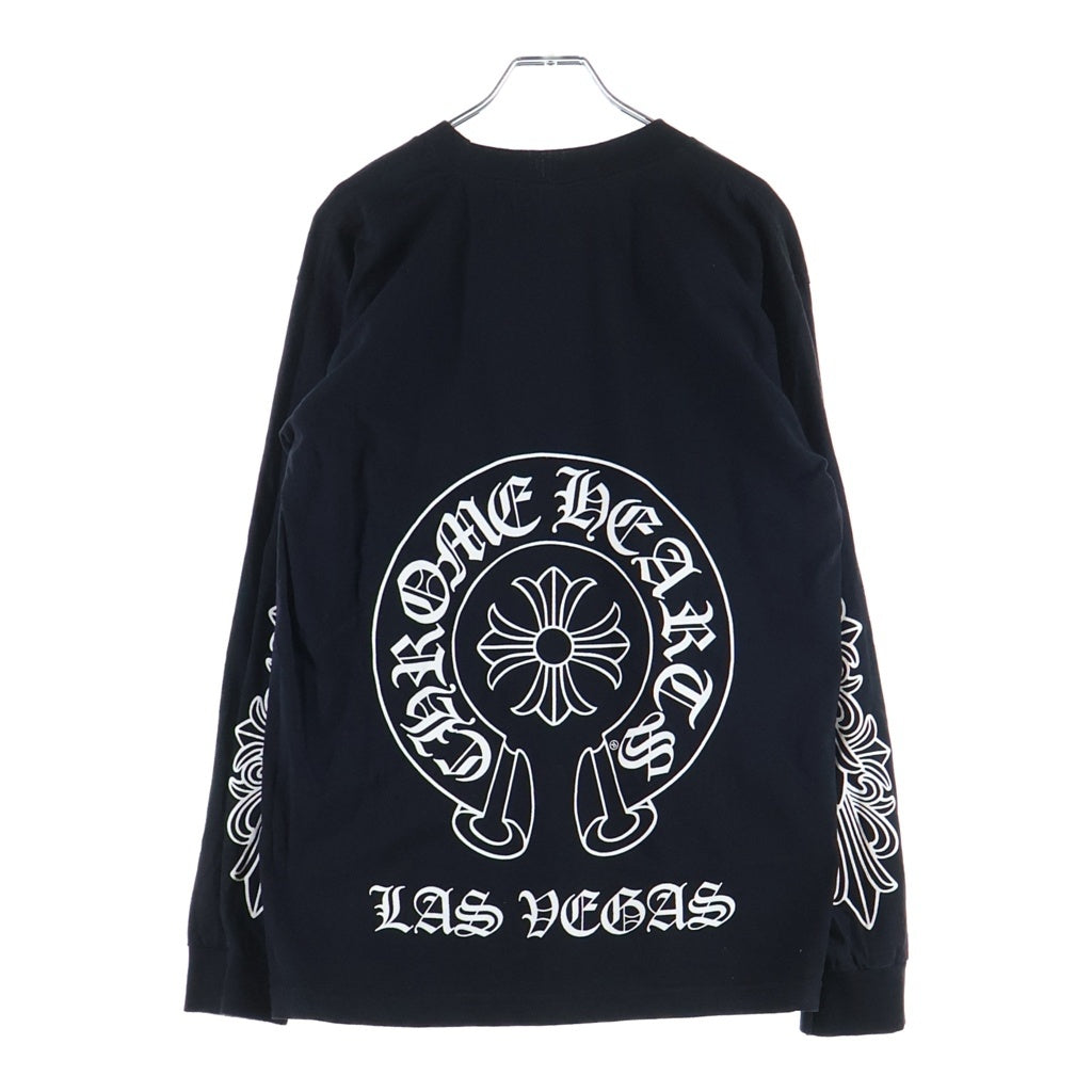 CHROME HEARTS(クロムハーツ) LAS VEGAS DBL FLRL HORSESHOE L/S TEE ラスベガス限定 ダブルフローラル ホースシュープリント長袖Tシャツ ブラック