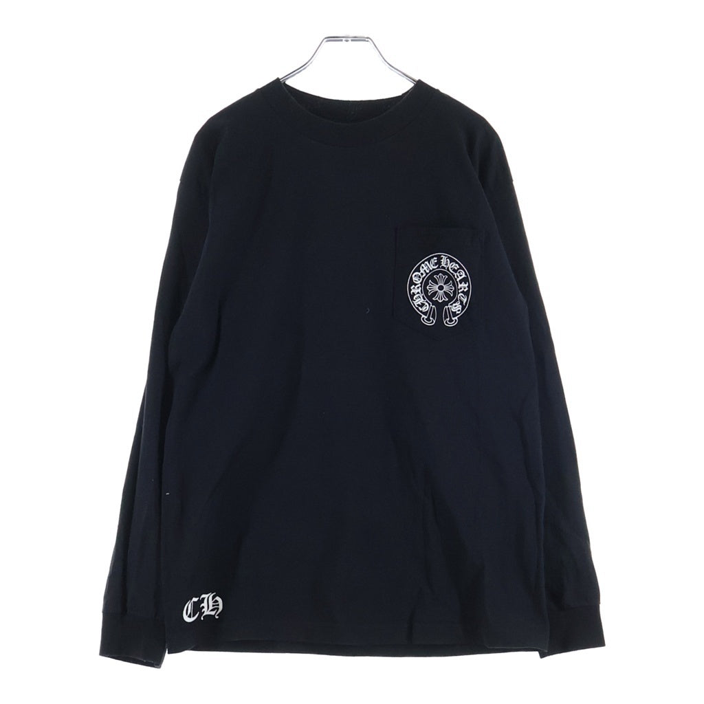 CHROME HEARTS(クロムハーツ) LAS VEGAS DBL FLRL HORSESHOE L/S TEE ラスベガス限定 ダブルフローラル ホースシュープリント長袖Tシャツ ブラック