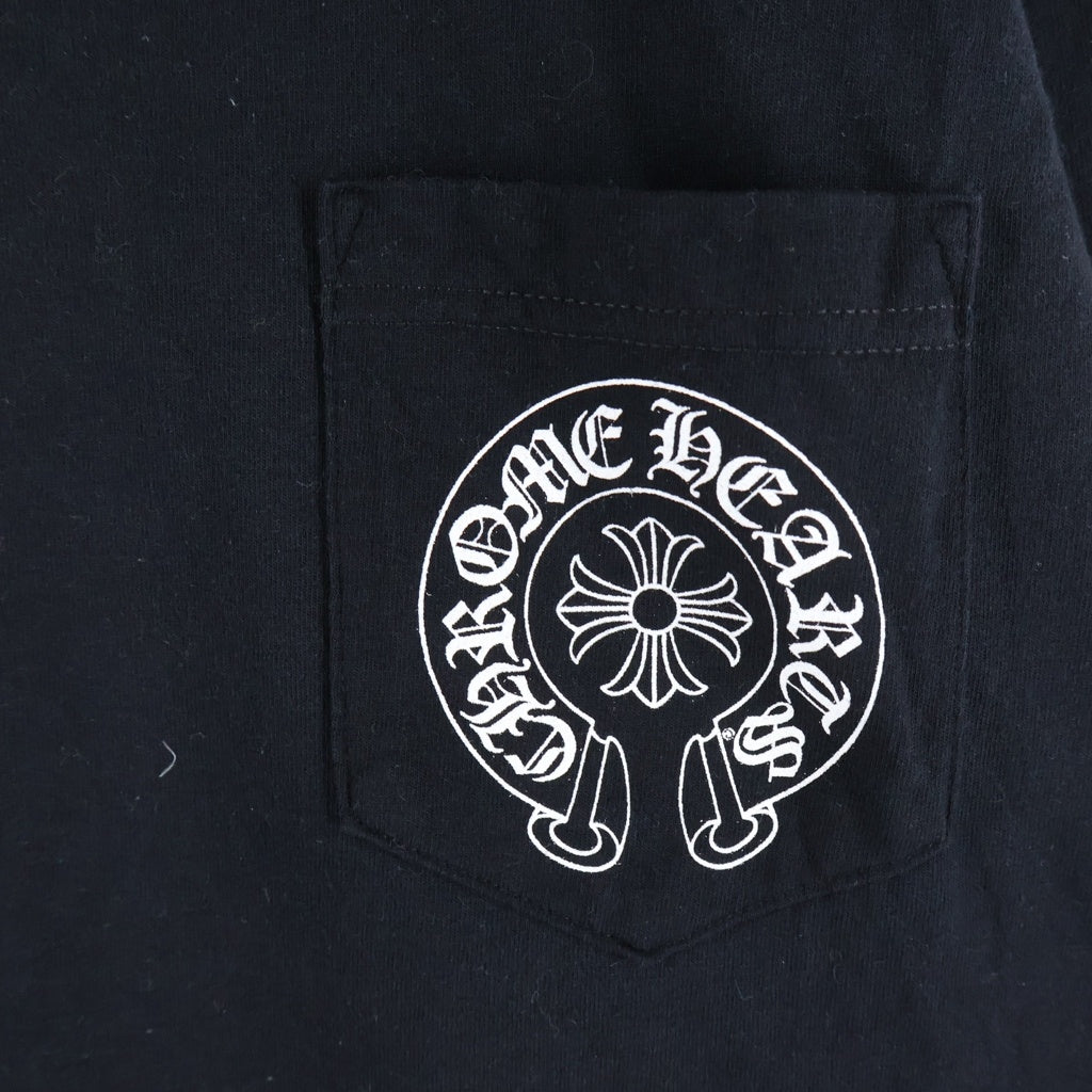 CHROME HEARTS(クロムハーツ) LAS VEGAS DBL FLRL HORSESHOE L/S TEE ラスベガス限定 ダブルフローラル ホースシュープリント長袖Tシャツ ブラック