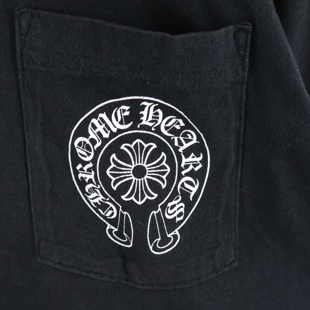 CHROME HEARTS(クロムハーツ) LAS VEGAS DBL FLRL HORSESHOE L/S TEE ラスベガス限定 ダブルフローラル ホースシュープリント長袖Tシャツ ブラック