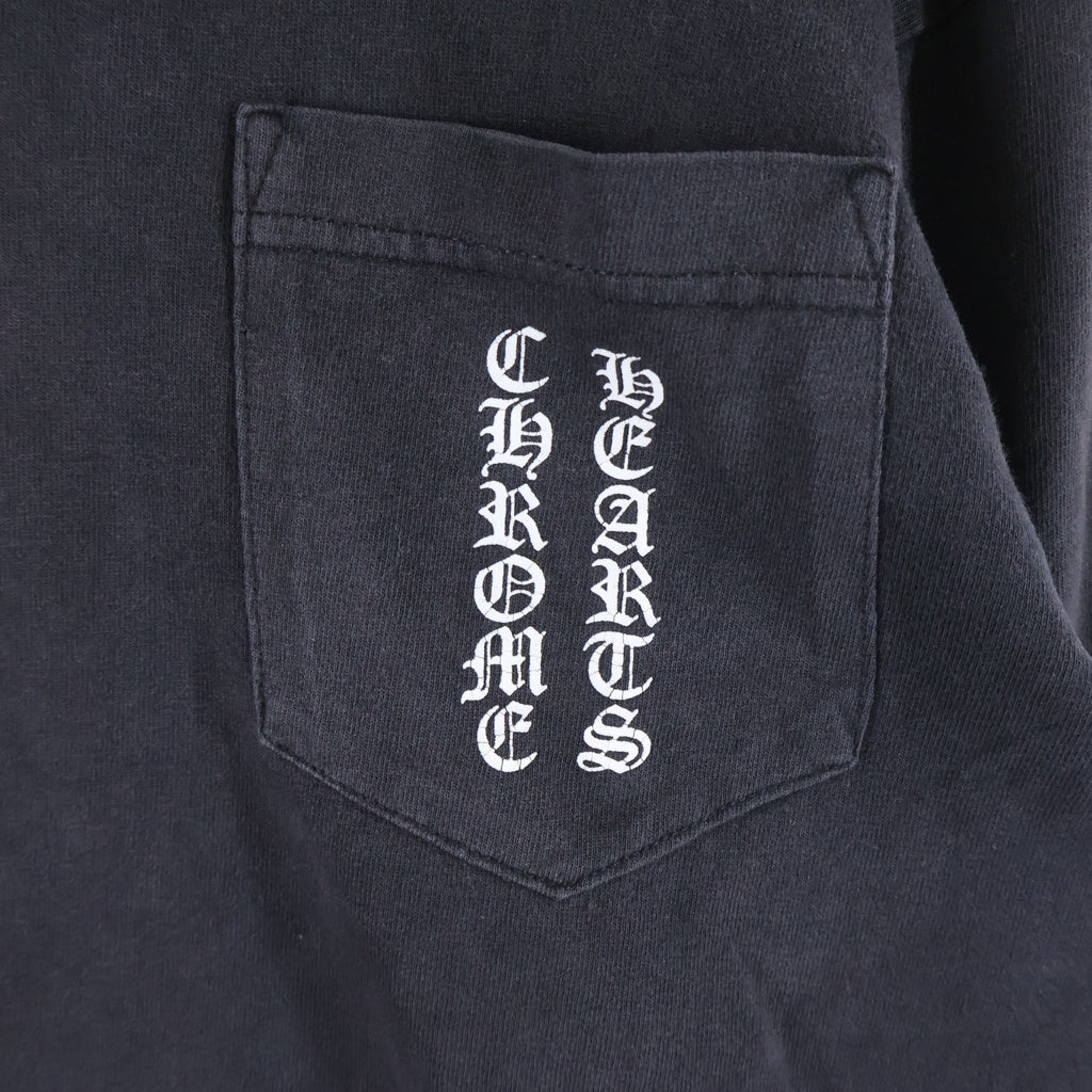 CHROME HEARTS(クロムハーツ) OLD CH LOGO FUCK YOU L/S TEE オールド CHロゴ 袖ファックユープリント長袖Tシャツ ブラック
