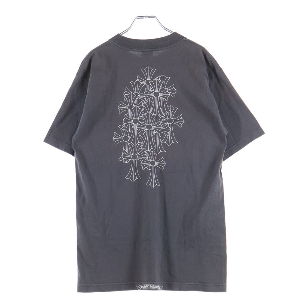 CHROME HEARTS(クロムハーツ) OLD Horseshoe Back Cemetery Cross Print S/S Tee オールド ホースシュー バックセメタリークロスプリント半袖Tシャツ チャコールグレー